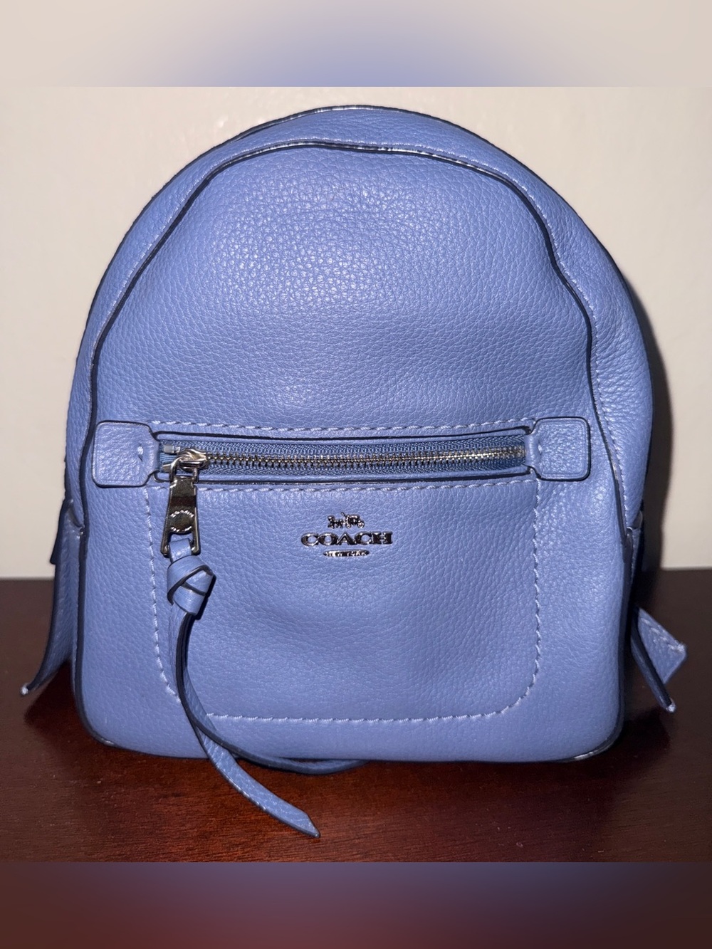Coach Pebbled Leather Andi Mini Backpack Convertible - Light Periwinkle